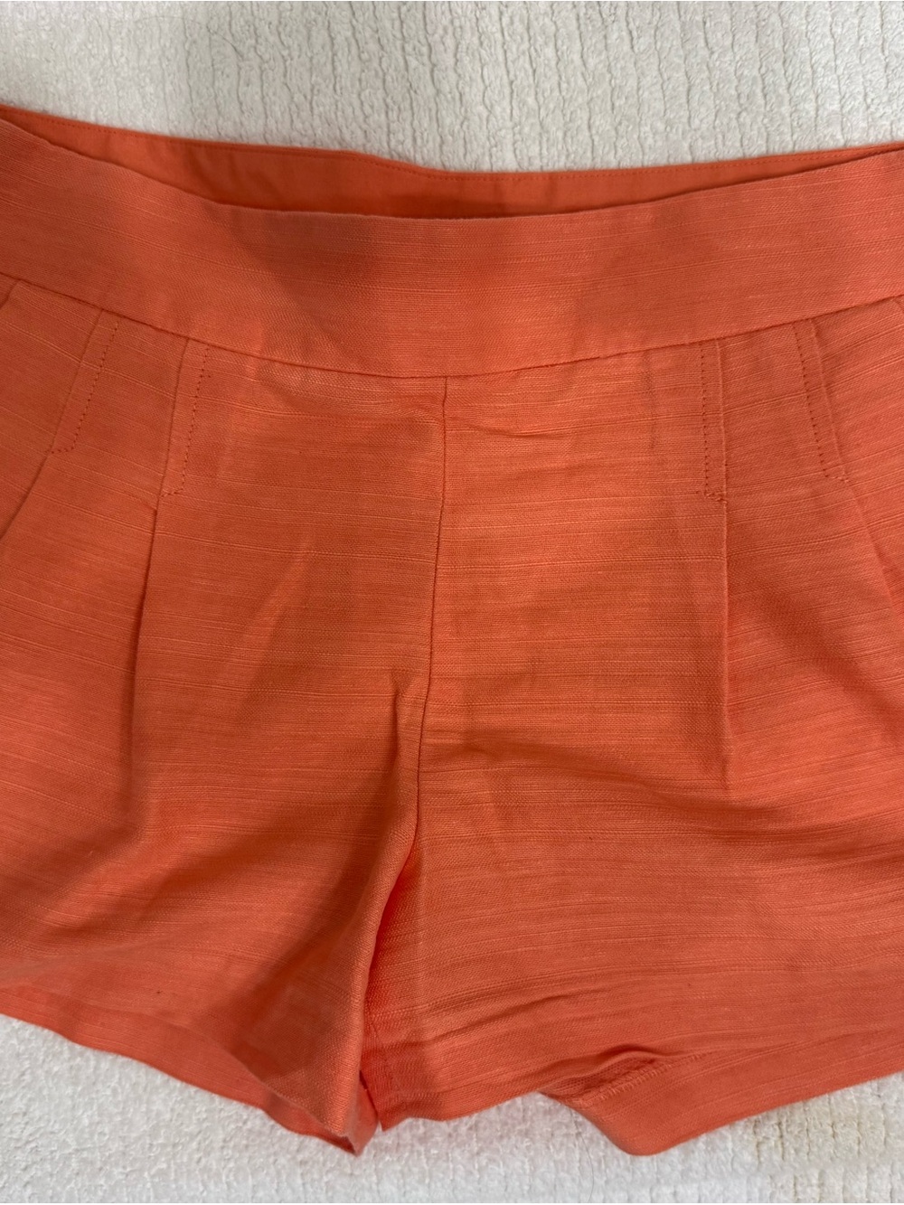 J. Crew Coral High-Rise Tailored Linen Shorts
